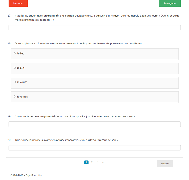 Match de français 6 - version 2021