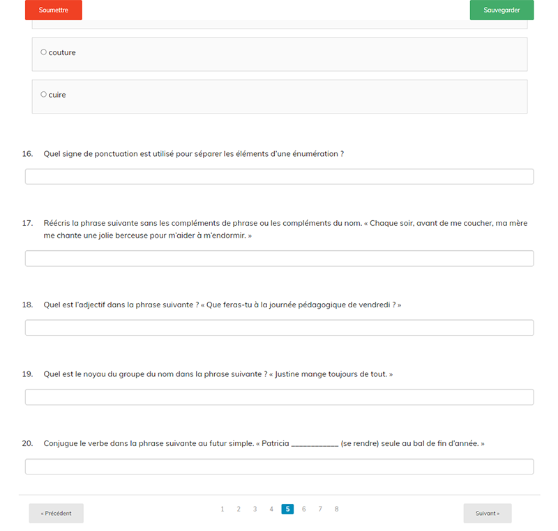 Match de français 5 - version 2021