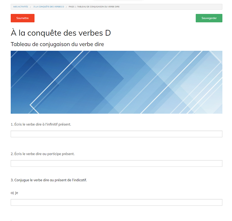 À la conquête des verbes D