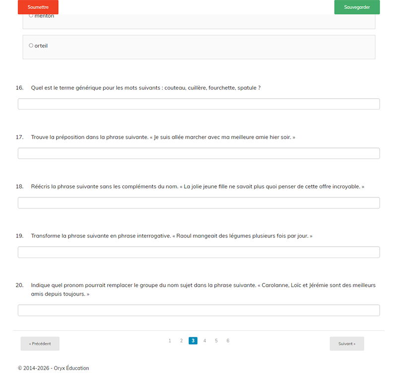 Match de français 5 - version 2021