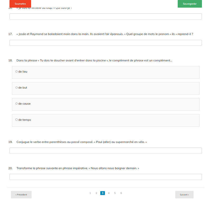 Match de français 6 - version 2021