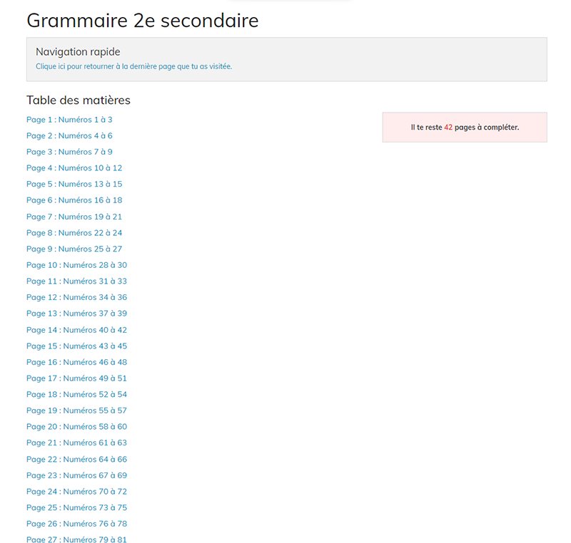 Grammaire 2e secondaire