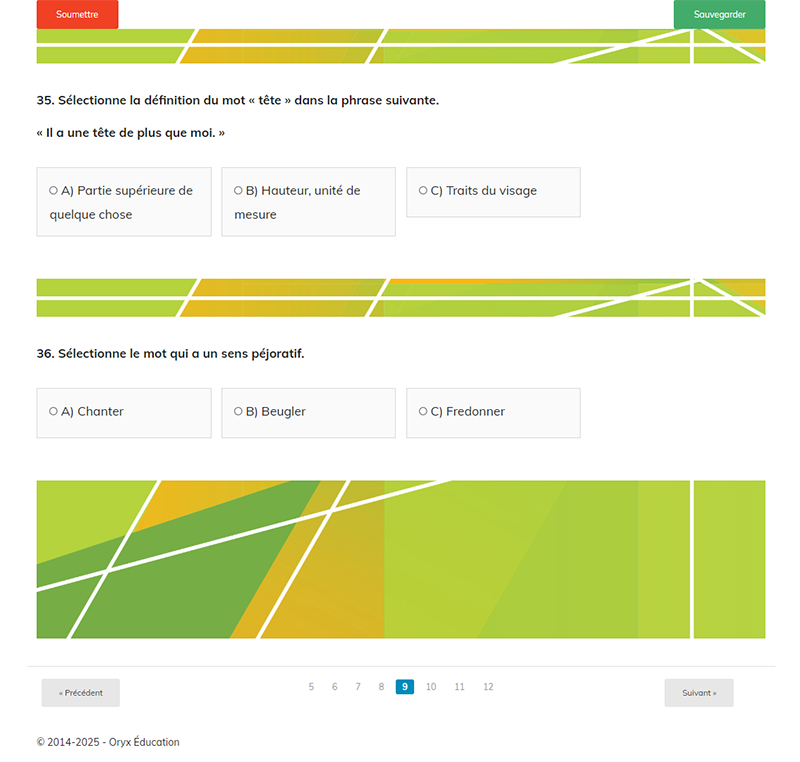 Vocabulaire 1re secondaire